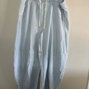 GAP Striped Light Blue Drawstring Pants